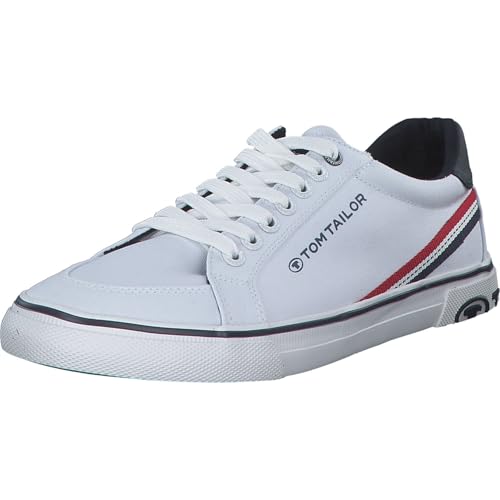 TOM TAILOR Herren Sneaker 5380050008 - atmungsaktive Schuhe für Männer - edle Business Schuhe - Bequeme Low Top Freizeitschuhe Weiß GR42 von TOM TAILOR