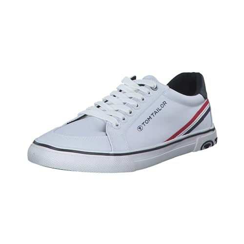 TOM TAILOR Herren Sneaker 5380050008 - atmungsaktive Schuhe für Männer - edle Business Schuhe - Bequeme Low Top Freizeitschuhe Weiß GR40 von TOM TAILOR