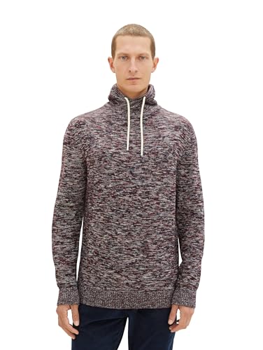 TOM TAILOR Herren Snood Strickpullover aus Baumwolle, tawny port red mouline, XXXL TOM TAILOR Herren Snood Strickpullover aus Baumwolle, tawny port red mouline, XXXL von TOM TAILOR