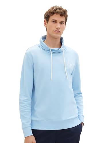 TOM TAILOR Herren Snood Sweatshirt mit Print, blue beige inject stripe, XXXL von TOM TAILOR