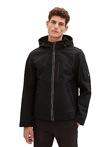 TOM TAILOR Herren 1037330 Sofshell-Jacke mit Innenfutter aus Fleece, 29999-Black, XXL von TOM TAILOR