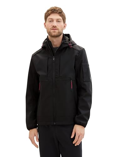 TOM TAILOR Herren Softshell-Jacke mit Kapuze, 29999 - Black, XXXL TOM TAILOR Herren Softshell-Jacke mit Kapuze, 29999 - Black, XXXL von TOM TAILOR