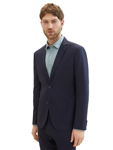 TOM TAILOR Herren Stretch Sakko mit Reverskragen, 35223 - Navy Blue Houndstooth, 52 von TOM TAILOR