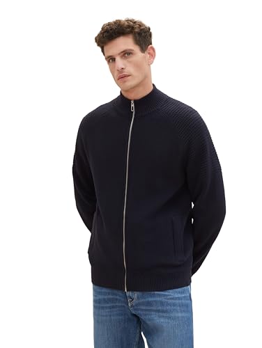 TOM TAILOR Herren Strickjacke mit Stehkragen, sky captain blue, M TOM TAILOR Herren Strickjacke mit Stehkragen, sky captain blue, M von TOM TAILOR