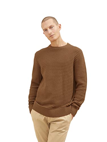 TOM TAILOR Herren Strickpullover 1033655, 18950 - Havana Brown Melange, 3XL von TOM TAILOR