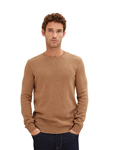 TOM TAILOR Herren Strickpullover 1034046, 30661 - Camel Melange Knitted Neps, L von TOM TAILOR