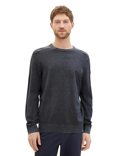 TOM TAILOR Herren Strickpullover aus Baumwolle, 10668 - Sky Captain Blue, L von TOM TAILOR