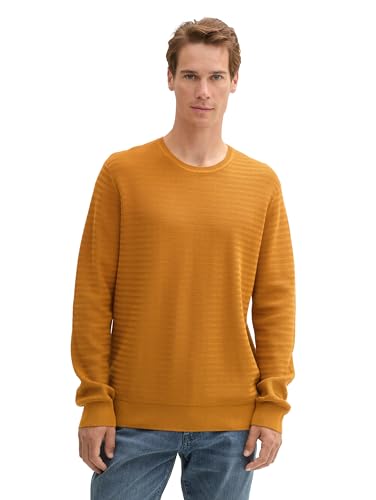 TOM TAILOR Herren Strickpullover aus Baumwolle, 10821 - Peanut Butter Brown, XXL von TOM TAILOR