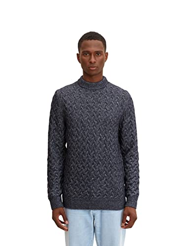 TOM TAILOR Herren 1033650 Pullover, 13160 - Knitted Navy Melange, L von TOM TAILOR