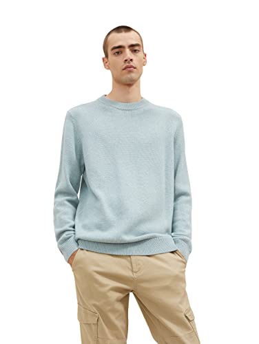 TOM TAILOR Herren 1034333 Strickpullover in Melange-Optik, 30820 - Ice Blue Injected Melange, XL von TOM TAILOR