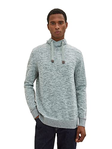 TOM TAILOR Herren 1034304 Strickpullover mit Kragen, 30811 - Ice Navy White Mouline, XL von TOM TAILOR