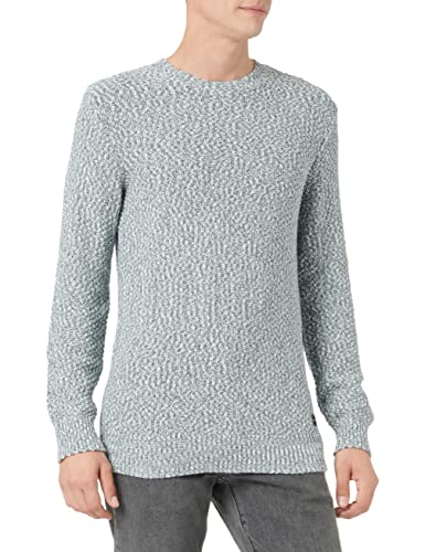 TOM TAILOR Herren Strukturierter Strickpullover 1030132, 29230 - Navy White Green Mouline, 3XL von TOM TAILOR