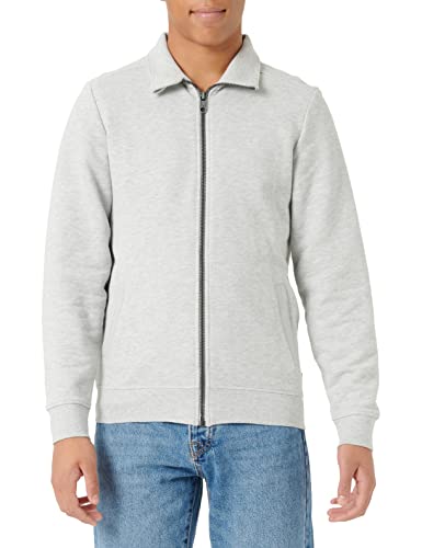 TOM TAILOR Herren Sweatjacke mit Stehkragen 1033002, 30193 - Ordinary Grey Melange, S von TOM TAILOR