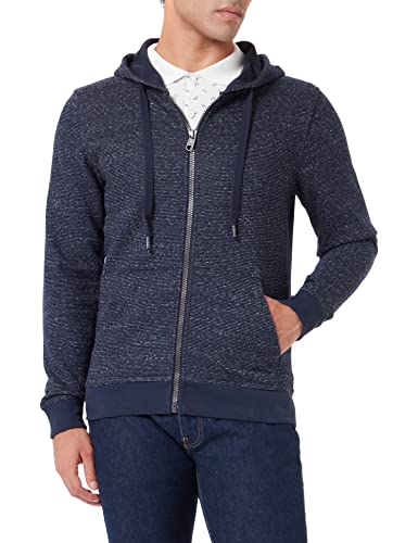 TOM TAILOR Herren Sweatjacke mit Streifen 1033588, 27914 - Navy Offwhite Inject Stripe, S von TOM TAILOR