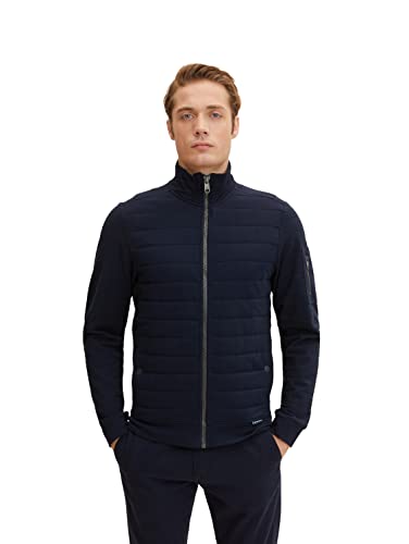 TOM TAILOR Herren Sweatjacke mit Struktur 1032964, 10668 - Sky Captain Blue, S von TOM TAILOR