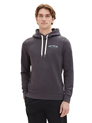 TOM TAILOR Herren 1037751 Sweatshirt Hoodie mit Logo-Print, 11086-Dark Grey Melange, XL TOM TAILOR Herren 1037751 Sweatshirt Hoodie mit Logo-Print, 11086-Dark Grey Melange, XL von TOM TAILOR