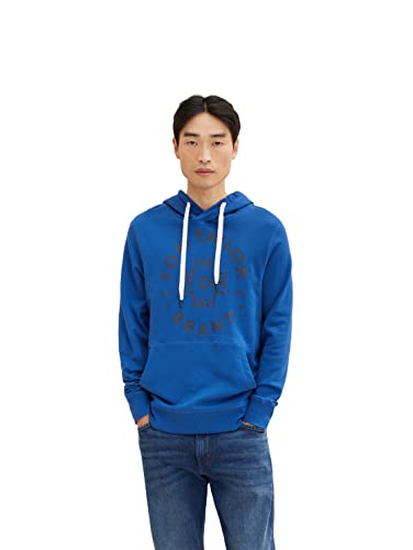 TOM TAILOR Herren Sweatshirt mit Print 1034360, 19168 - Hockey Blue, XL von TOM TAILOR