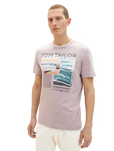 TOM TAILOR Herren T-Shirt 1035550, 31508 - Velvet Rose Fine Stripe, 3XL von TOM TAILOR