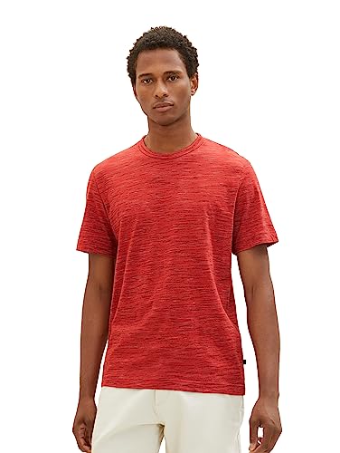 TOM TAILOR Herren 1037831 T-Shirt Style, 32436-velvet red Soft Spacedye, M von TOM TAILOR