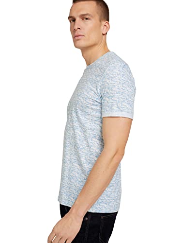 TOM TAILOR Herren T-Shirt mit Alloverprint 1030042, 29030 - Blue Irregular Waves Design, S von TOM TAILOR