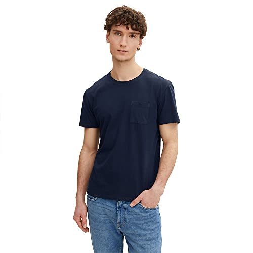 TOM TAILOR Herren T-Shirt mit Brusttasche 1032411, 10668 - Sky Captain Blue, XS TOM TAILOR Herren T-Shirt mit Brusttasche 1032411, 10668 - Sky Captain Blue, XS von TOM TAILOR
