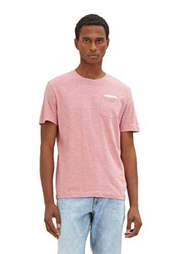 TOM TAILOR Herren T-Shirt mit Brusttasche 1035568, 31492 - velvet rose beige inject, L von TOM TAILOR