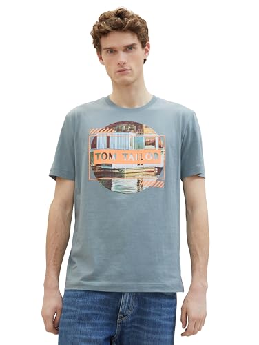 TOM TAILOR Herren T-Shirt mit Fotoprint, 27475 - Grey Mint, M TOM TAILOR Herren T-Shirt mit Fotoprint, 27475 - Grey Mint, M von TOM TAILOR