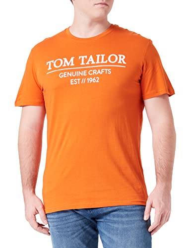 TOM TAILOR Herren T-Shirt mit Logo-Print aus Bio-Baumwolle von TOM TAILOR