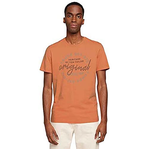 TOM TAILOR Herren T-Shirt mit Print 1029246, 28420 - Cadmium Bright Orange, S TOM TAILOR Herren T-Shirt mit Print 1029246, 28420 - Cadmium Bright Orange, S von TOM TAILOR