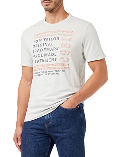 TOM TAILOR Herren T-Shirt mit Print 1032906, 29767 - Rough Grey, XXL von TOM TAILOR