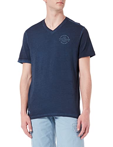 TOM TAILOR Herren T-Shirt mit V-Ausschnitt 1031572, 10668 - Sky Captain Blue, M von TOM TAILOR