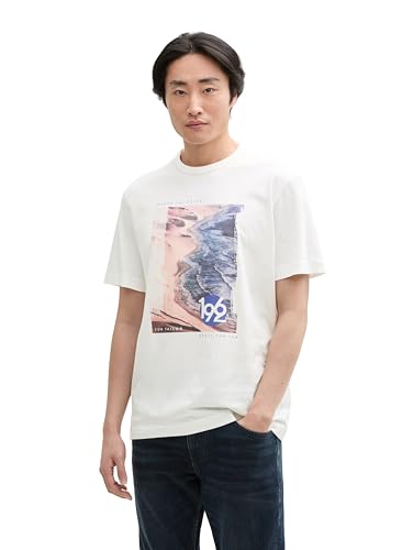 TOM TAILOR Herren 1046712 T-Shirt, 10332-Off White, XS TOM TAILOR Herren 1046712 T-Shirt, 10332-Off White, XS von TOM TAILOR