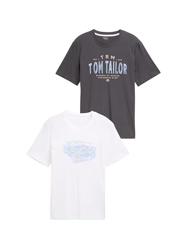 TOM TAILOR Herren 1048076 T-Shirt, 10899-Tarmac Grey, XL von TOM TAILOR