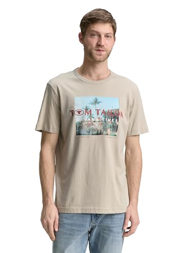 TOM TAILOR Herren 1046752 T-Shirt, 11032-Cashew Beige, XS TOM TAILOR Herren 1046752 T-Shirt, 11032-Cashew Beige, XS von TOM TAILOR