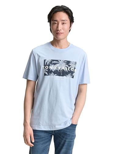 TOM TAILOR Herren 1046750 T-Shirt, 21068-Light Powder Blue, XS TOM TAILOR Herren 1046750 T-Shirt, 21068-Light Powder Blue, XS von TOM TAILOR