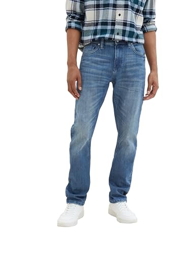 TOM TAILOR Herren THERMOLITE® Regular Tapered Fit Jeans, Used Light Stone Blue Denim, 31/30 von TOM TAILOR