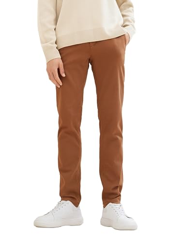 TOM TAILOR Herren THERMOLITE® Travis Slim Fit Chino Hose, deep cognac, 32/34 von TOM TAILOR