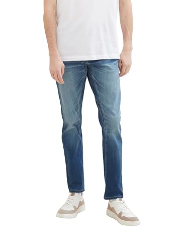 TOM TAILOR Herren Tapered Regular Jeans mit Stretch, 10127 - Tinted Blue Denim, 34/32 TOM TAILOR Herren Tapered Regular Jeans mit Stretch, 10127 - Tinted Blue Denim, 34/32 von TOM TAILOR