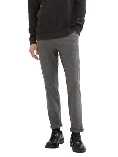 TOM TAILOR Herren Regular Fit Chino Hose, 29312 - Grey Black Dobby, 36/32 von TOM TAILOR