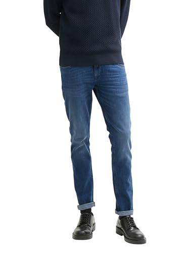 TOM TAILOR Herren Troy Slim Jeans mit Stretch, 10281 - Mid Stone Wash Denim, 40/32 von TOM TAILOR