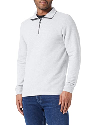 TOM TAILOR Herren Troyer Sweatshirt 1033003, 30193 - Ordinary Grey Melange, 3XL von TOM TAILOR