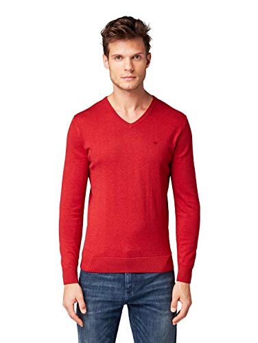 TOM TAILOR Herren Basic Strickpullover mit V-Ausschnitt von TOM TAILOR