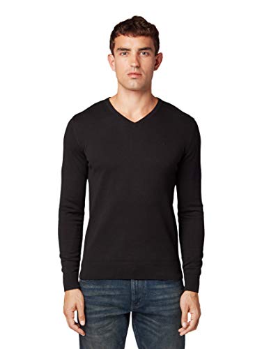 TOM TAILOR Herren Basic Strickpullover mit V-Ausschnitt von TOM TAILOR