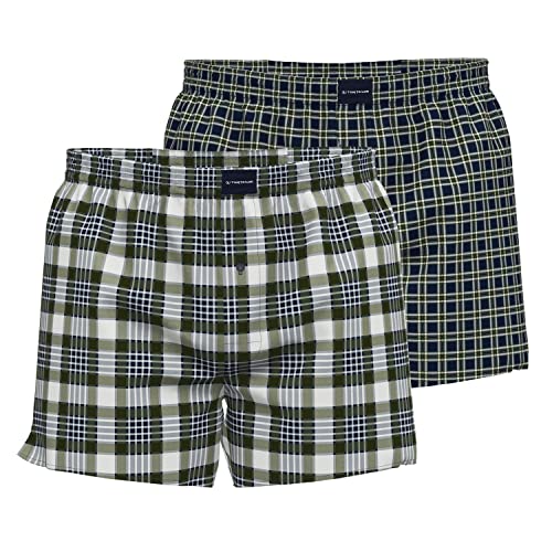 Tom Tailor Herren Web Boxer Boxershorts| 2er Pack | Gr.XXL, grün kariert von TOM TAILOR