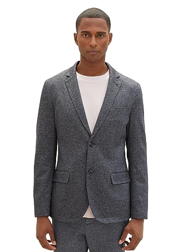 TOM TAILOR Herren Winter Sakko mit Reverskragen, grey melange structure, 46 von TOM TAILOR