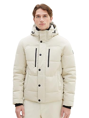 TOM TAILOR Herren 1038935 Winterjacke mit Abnehmbarer Kapuze, 26199-beige Alfalfa, XL von TOM TAILOR