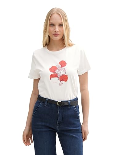 TOM TAILOR Hoodie Sweatshirt mit Print, Tango Orange, L von TOM TAILOR