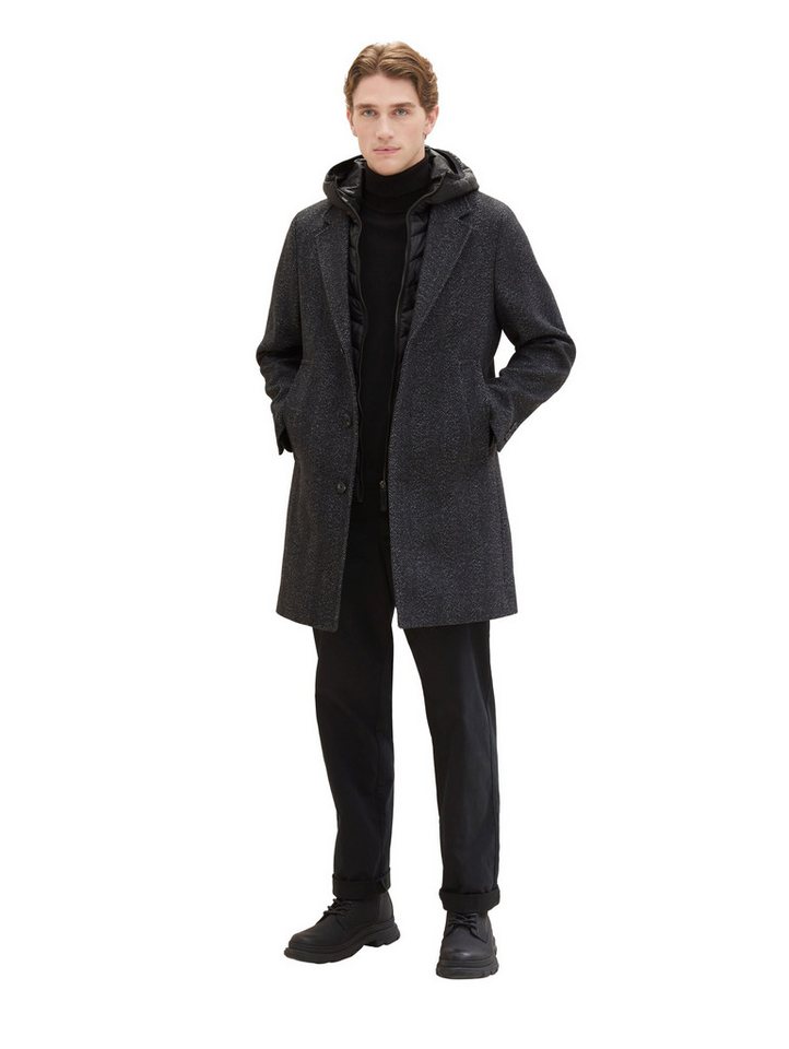 TOM TAILOR Jackenblazer 2-in-1 Wollmantel mit Kapuze von TOM TAILOR
