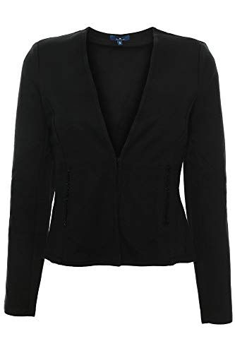 TOM TAILOR Jerseyblazer Blazer Cardigan Gehrock Jacke Damen Baumwolle, Farbe:schwarz, Damengrößen:L von TOM TAILOR