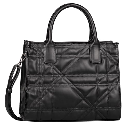 TOM TAILOR Juana Damen Shopper Umhängetasche Reißverschluss Mittelgroß Schwarz von TOM TAILOR